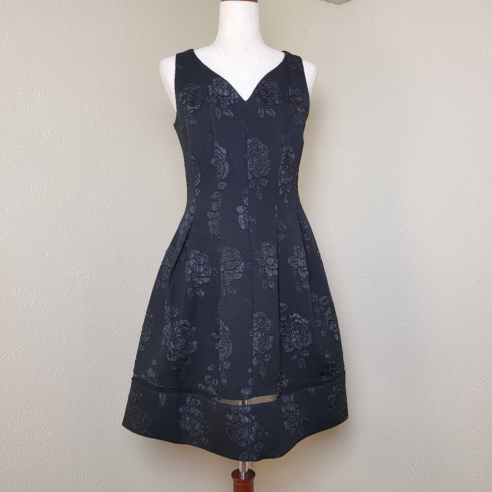 Taylor Womens Sleeveless Knee Length A Line Dress Black Size 4 A555